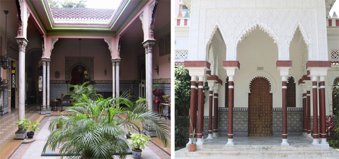 Izquierda: Patio interior casa Román en Cartagena. Foto: Rodrigo Arteaga. Derecha: Casa en el Prado, Barranquilla. Foto: Marta Ayerbe.