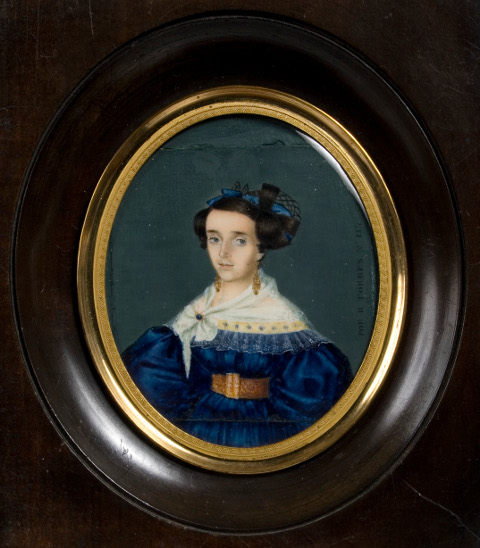 Retrato de mujer, 1834. Miniatura de Ramón Torres Méndez. Colección Museo Nacional de Colombia. Reg. 609.
