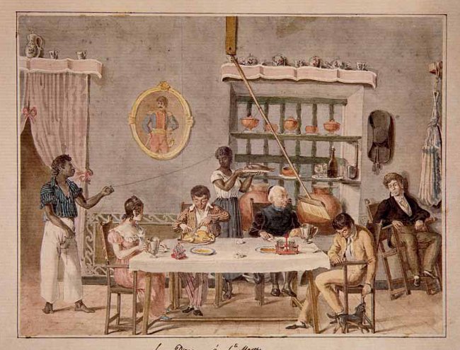 La cena en Santa Marta. Obra de François Désiré Roulin, ca. 1823. Colección Banco de la República. Reg. 4082.