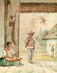 Cigarrería. Provincia del Cauca. Lámina de la Comisión Corográfica, 1850-1859.