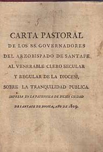 Folleto de la clerecía católica local a propósito de la situación en la península, 1809.