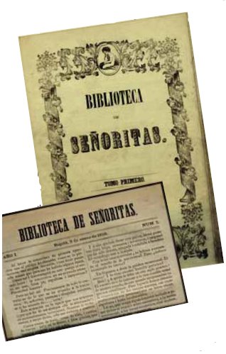 Portadas del periódico literario Biblioteca de Señoritas, 1858. Colección Academia Colombiana de la Lengua y Biblioteca Nacional de Colombia.