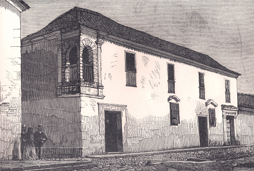 Casa de los virreyes - esquina de Las Nieves, Bogotá, Papel Periódico Ilustrado, 1881-1887.