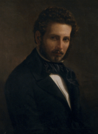 José María Samper Agudelo, ca. 1870. Óleo de Felipe Santiago Gutiérrez. Colección Museo Nacional de Colombia. Reg. 476