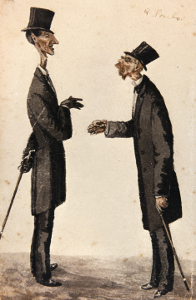 Lino Ruíz y Rafael Pombo, ca. 1875. Acuarela de José María Espinosa Prieto. Colección Museo Nacional de Colombia. Reg. 854