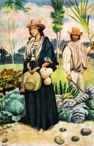 Estancieros de las cercanías de Vélez. Provincia de Vélez. Lámina de la Comisión Corográfica, 1850-1859.