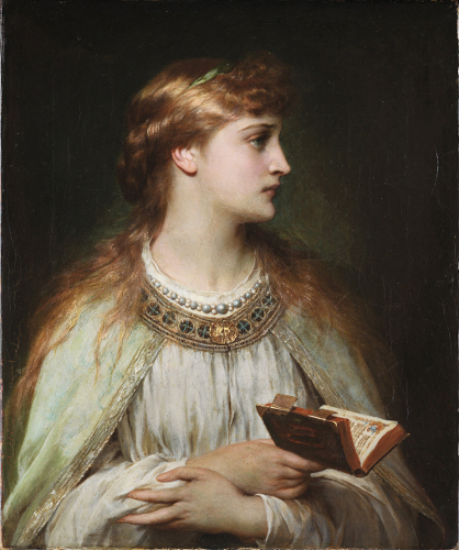 Ophelia, óleo de Thomas Francis Dicksee (1819- 1895, Londres) en el Museo de Bellas Artes de Bilbao, España.
