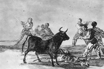 Tauromaquia, aguatinta de Francisco de Goya y Lucientes, 1815-1816. Biblioteca Nacional, Madrid.