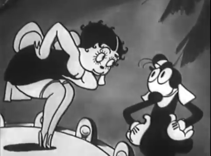 La cinta animada Dizzy Dishes presenta al personaje Betty Boop, creado por Max Fleischer.