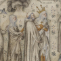 Guillaume de Machaut, retratado a la derecha en esta miniatura francesa del siglo XIV. Foto: Creative Commons. 