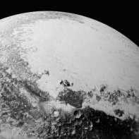 Imagen de Plutón, tomada desde el exterior de Sistema Solar por la nave robótica New Horizons. NASA.